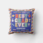 レトロ最高のグラッドエバーブルー卒業 クッション (裏面)