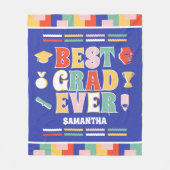 レトロ最高のグラッドエバーブルー卒業 フリースブランケット (正面)