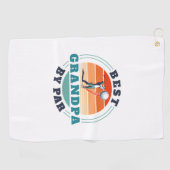 レトロ最高のグランパバイパーカスタムファーザデー ゴルフタオル (横)