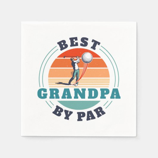 レトロ最高のグランパバイパーカスタムファーザデー スタンダードカクテルナプキン (正面)