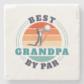 レトロ最高のグランパバイパーカスタムファーザデー ストーンコースター (正面)