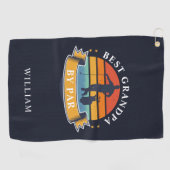 レトロ最高のグランパバイパーパーソナライズされたゴルファー ゴルフタオル (横)