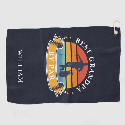 レトロ最高のグランパバイパーパーソナライズされたゴルファー ゴルフタオル (横)