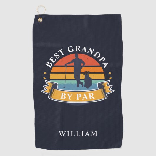 レトロ最高のグランパバイパーパーソナライズされたゴルファー ゴルフタオル (正面)