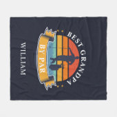 レトロ最高のグランパバイパーパーソナライズされたゴルファー フリースブランケット (正面(横))