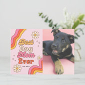 レトロ最高のドッグママママエバーピンク&デイジーカラフル カード (スタンド正面)