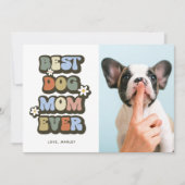 レトロ最高のドッグ母誕生日母の日 カード (正面)