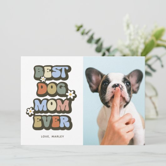 レトロ最高のドッグ母誕生日母の日 カード (スタンド正面)