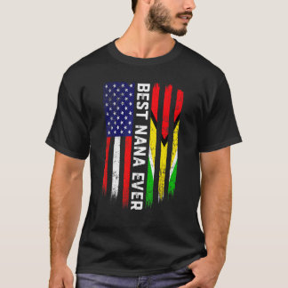 レトロ最高のナーエバーアメリカガイアナ国旗母 Tシャツ