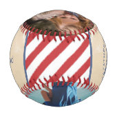 レトロ最高のパパが永遠に幸福な父の日の写真 野球ボール (裏面)