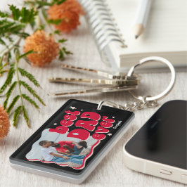 レトロ最高のパパEver Photo Keepsake キーホルダー