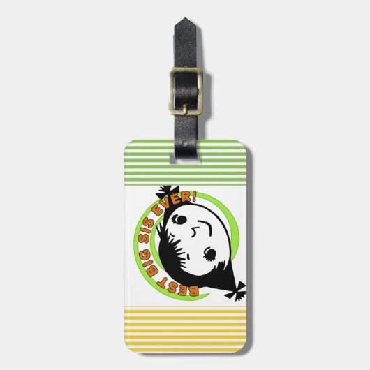 レトロ最高のビッグシスターエバー ラゲッジタグ (正面縦)