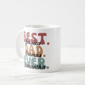 レトロ最高のフォントパパEver Kids Names Father's Day コーヒーマグカップ (正面左)