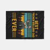 レトロ最高のブフランスのルドッグパパエバー父のドッグDa フリースブランケット (正面(横))