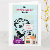 レトロ最高のベスティー、グレントおもしろいンのカード カード (黄色い花)