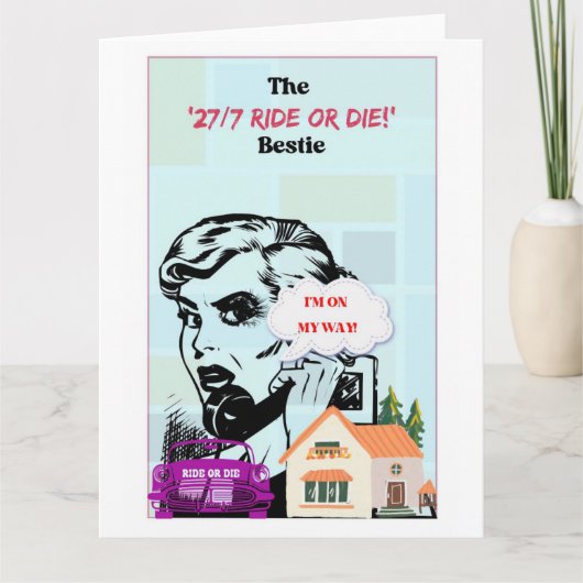 レトロ最高のベスティー、グレントおもしろいンのカード カード (正面)