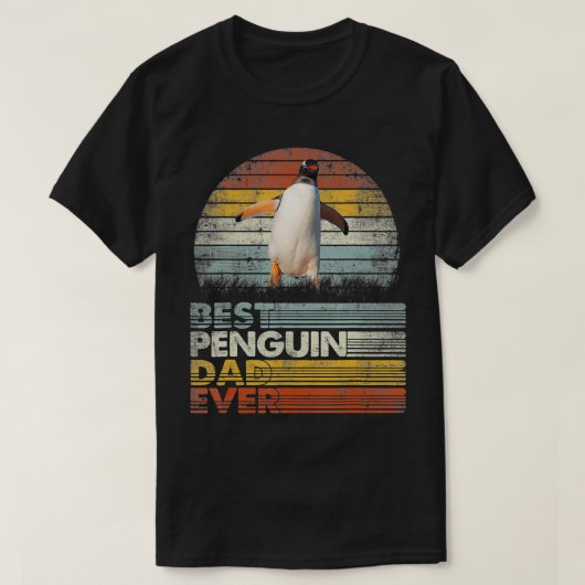 レトロ最高のペンギンパパー動物の恋人 Tシャツ (デザイン正面)
