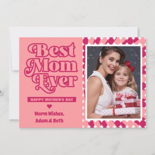 レトロ最高のママは未パーソナライズされた時フォトマザーズの日 カード (正面)