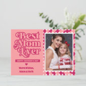 レトロ最高のママは未パーソナライズされた時フォトマザーズの日 カード (スタンド正面)