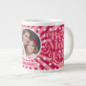 レトロ最高のママは未パーソナライズされた時フォトマザーズの日 ジャンボコーヒーマグカップ (正面右)