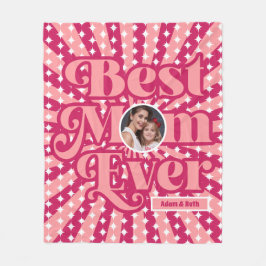 レトロ最高のママは未パーソナライズされた時フォトマザーズの日 フリースブランケット