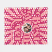 レトロ最高のママは未パーソナライズされた時フォトマザーズの日 フリースブランケット (正面(横))