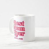 レトロ最高のママエバーピンクグルーヴィーマザーズデイギフト コーヒーマグカップ (正面左)