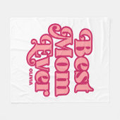 レトロ最高のママエバーピンクグルーヴィーマザーズデイギフト フリースブランケット (正面(横))