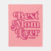 レトロ最高のママエバーピンクグルーヴィーマザーズデイギフト フリースブランケット (正面)