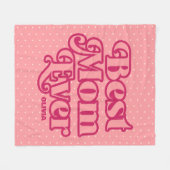 レトロ最高のママエバーピンクグルーヴィーマザーズデイギフト フリースブランケット (正面(横))