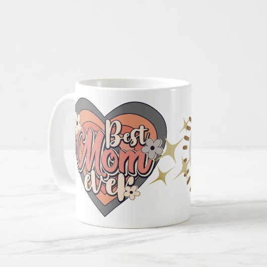 レトロ最高のママ常に美しい子供の名前献身 コーヒーマグカップ (正面左)