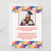 レトロ最高の卒業エバーフォトレッド卒業 案内状 (裏面)