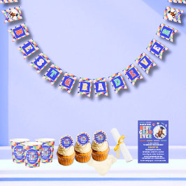 レトロ最高の卒業写真卒業パーティー バンティングフラッグ