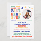 レトロ最高の卒業写真卒業パーティー 招待状 (正面)