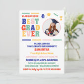 レトロ最高の卒業写真卒業パーティー 招待状 (スタンド正面)