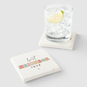 レトロ最高の隣人がかわいい ストーンコースター (横)