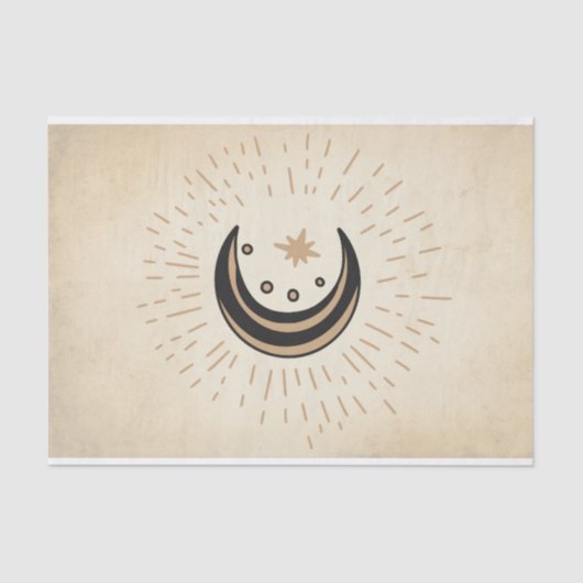レトロ月星ヴィンテージセピア紙 薄葉紙 (正面)