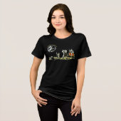 レトロ月面着陸 - 宇宙飛行士SFヴィンテージ トライブレンドＴシャツ (正面全面)