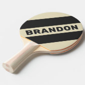 レトロ木炭はっきりした三ストライプつの名前 卓球ラケット (正面アングル)