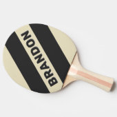 レトロ木炭はっきりした三ストライプつの名前 卓球ラケット (横)