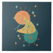 レトロ木炭ミッドセンチュリー抽象芸術形状 タイル (正面)