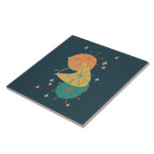 レトロ木炭ミッドセンチュリー抽象芸術形状 タイル (側面)