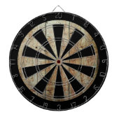 レトロ木製テクスチャパターン ダーツボード (正面)