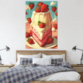レトロ未来いちごケーキCanvas Print キャンバスプリント (インサイチュ (寝室))