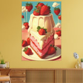 レトロ未来いちごケーキCanvas Print キャンバスプリント (インサイチュ (リビング))