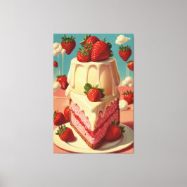 レトロ未来いちごケーキCanvas Print キャンバスプリント
