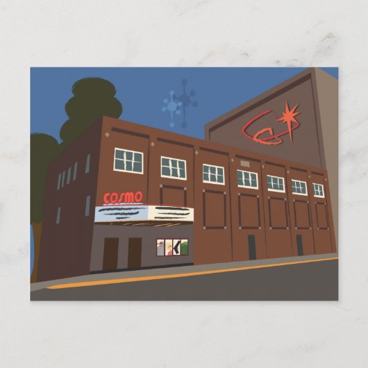 レトロ未来のコスモシアター、メリル、WI ポストカード (正面)