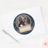 レトロ未来の女性名タグシール ラウンドシール (封筒)