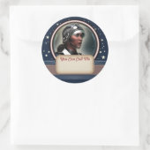 レトロ未来の女性名タグシール ラウンドシール (バッグ)