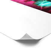 レトロ未来のSynthwaveハイパーカーのポスター ポスター (角)